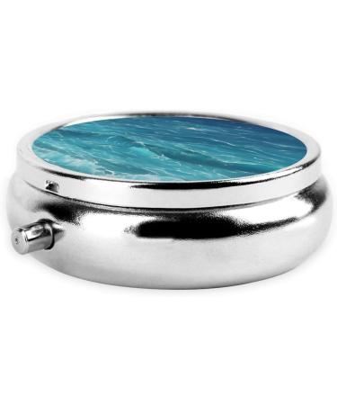Deep Blue Searound Pill Box - Portable 3 Compartment Organizer for Travel | Compact Purse & Pocket Solution - Buy Online on GoSupps.com