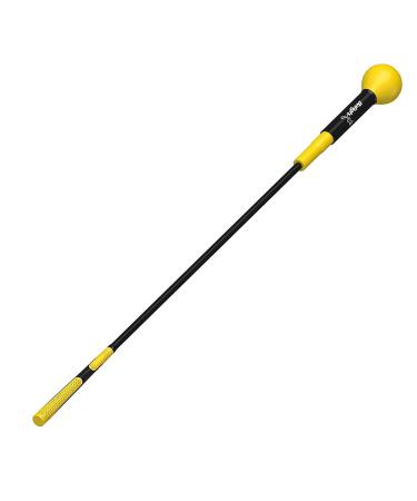 Greatlizard Golf Swing Training Aid Golf Swing Trainer Aid Golf Practice Warm-Up Stick for Strength Flexibility and Tempo Training Golf Accessories for Men and Women Yellow 48"