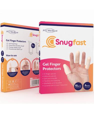 JFA Medical Snugfast Gel Finger Protectors Finger Cots Finger Bandage Finger Sleeves - Box of 16