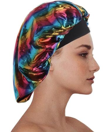 Satin Black Extra Large Bonnet Caps for Women and Girls - Pack of 2 - Buy Online on GoSupps.com