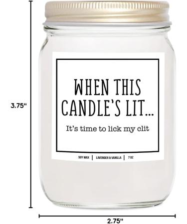 YouNique Designs Romantic Candles - When This Candle is Lit It's Time to Lick | 7oz Soy Aromatherapy Candle for Him - Lavender & Vanilla - Buy Online on GoSupps.com