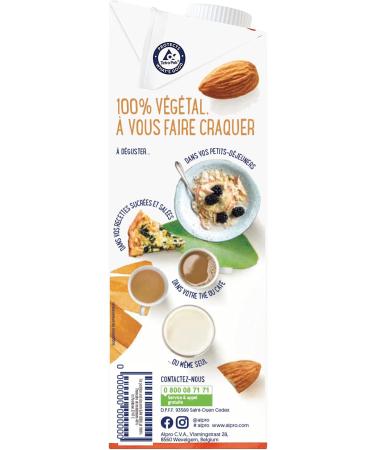 Alpro - Boisson V g tale - Lait d'Amande Grill e Sans Sucres - 1L - Lot de 8x1L - Buy Online on GoSupps.com