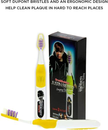 Justin Bieber Singing Toothbrush - Yellow | Somebody to Love & Love Me | International Shipping - Buy Online on GoSupps.com