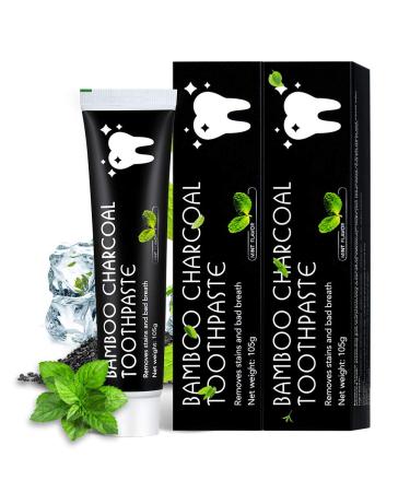 2 Pack activated carbon toothpaste tooth whereabouts without fluoride tooth cleaning bleaching teeth teeth whitening tooth paste white teeth tooth bleaching bamboo coal toothpaste white teeth 105g