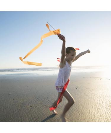 PAMASE 16 Pack Kids Dance Ribbon Wands - 6'6 Rhythmic Twirling Ribbons with Non-Slip Handle - Buy Online on GoSupps.com