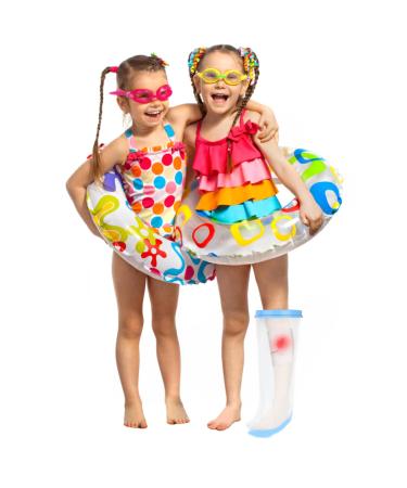 SUPERNIGHT Teenager Waterproof Half Leg Cast Cover for Shower - Protects Leg Wounds Burns and Injuries - Reusable Watertight Bandage Protector for Swimming and Bathing Anti-Slip