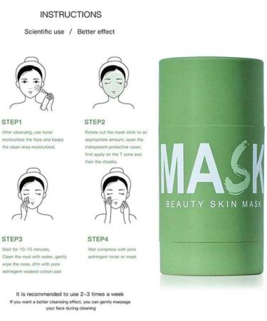  None Brand Green Tea Clay Face Mask Stick Moisturizing Oil Control Shrink Pores Remove Anti-Acne Solid Mask Facial Care Deep Cleaning Mud Mask Stick - Buy Online on GoSupps.com
