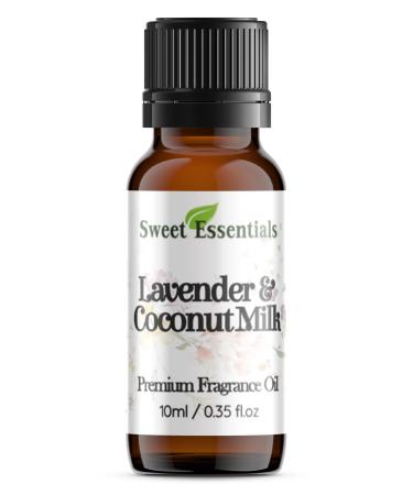 Lavender & Coconut Milk 10ml (0.35fl oz) Premium Fragrance Oil Aromatherapy Diffuser Crafts Soap Home Scents Bath & Body DIY Parfum and Much More. Versatile & Long-Lasting by Sweet Essentials