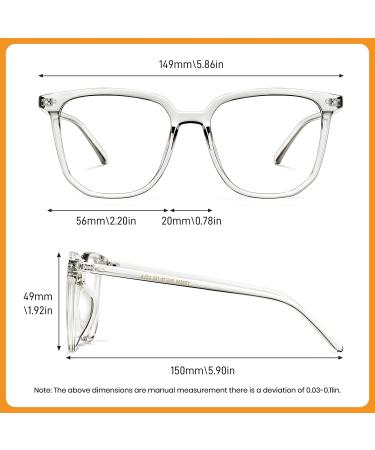 Cyxus Oversized Clear Square Blue Light Glasses | Transparent Eyeglasses 07-clear 8105 - Buy Online on GoSupps.com
