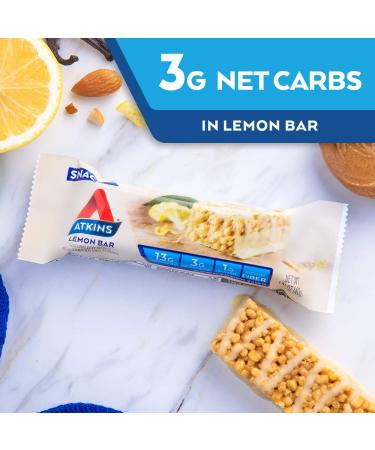 Atkins Lemon Bar with Real Almond Butter - 30 Count | Keto-Friendly & Gluten-Free Snack - Buy Online on GoSupps.com