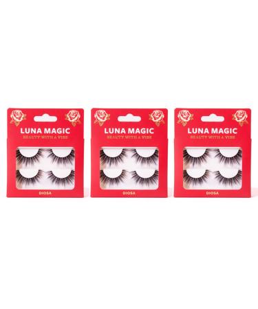 LUNA MAGIC Diosa Faux Mink Wispy Lashes Reusable 3 Pack