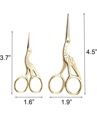 Acronde 2PCS Vintage Stork Shape Sewing Scissors - Stainless Steel Tailor Scissors for Embroidery, Craft, and Everyday Use (Gold) - Buy Online on GoSupps.com