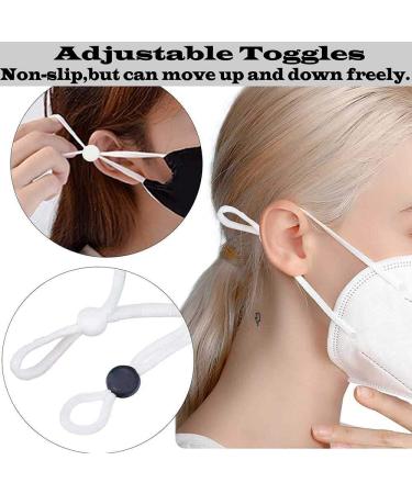 200PCS Elastic Cord Lock Switch for Draw Cord Mask Adjuster - Silicone Round Cord Stopper - Adjustable Buckle - Mask Supplier - White and Black - Buy Online on GoSupps.com