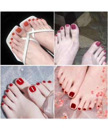 MWoot 12 Sheet Toenail Stickers - 264 Self-Adhesive Nail Wraps Red Toenail Art Includes Nail File - Perfect for Stylish Manicures - Buy Online on GoSupps.com