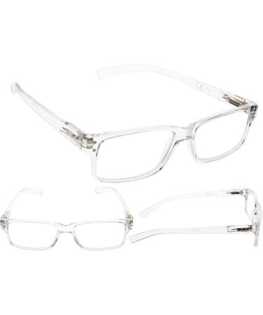 6-Pack Transparent Reading Glasses with Spring Hinges | Durable Readers for Men & Women - 3.0x Magnification - Buy Online on GoSupps.com