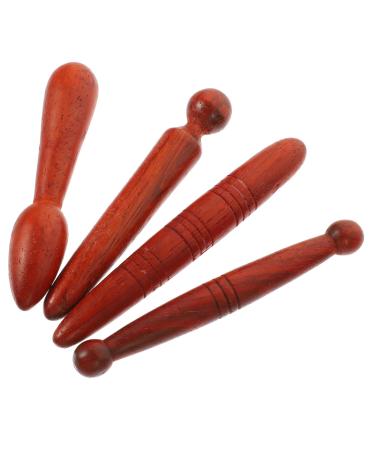 Beavorty 4 pieces acupuncture stick deep tissue pencil guasha-schaber point tab foot massager acupressure tools massage device made of wood foot sole scrollrad massage tab H lzern