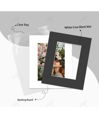 Pack of 50 8x10 Black Picture Mat Mattes for 5x7 Photo + Backing & Bags | Golden State Art - Buy Online on GoSupps.com