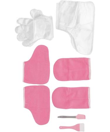 Paraffin Hand and Foot Gloves Wax Liners for Hands and Feet Pink Paraffin Flannel Disposable Keep Warm Gloves Wax Mitts Foot Set - Buy Online on GoSupps.com
