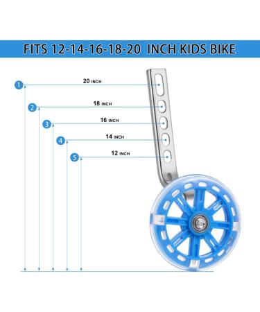 Clispeed Heavy Duty Adjustable Bicycle Training Wheels for Kids Bikes 12-20 Inch - Blue - Buy Online on GoSupps.com