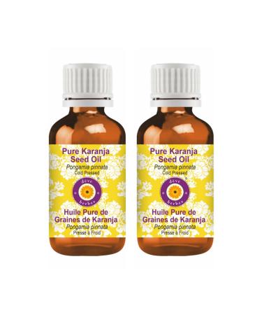d ve herbes Pure Karanja Seed Oil (Pongamia pinnata) 100% Natural Therapeutic Grade Cold Pressed (Pack of Two) 100ml X 2 (6.76 oz)
