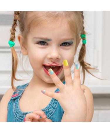 Press On Nails for Kids Little Girls Fake Nails - Children Fake Artificial False Nail Tips Pre Glue Full Nails for Girls Kids Decoration - Buy Online on GoSupps.com