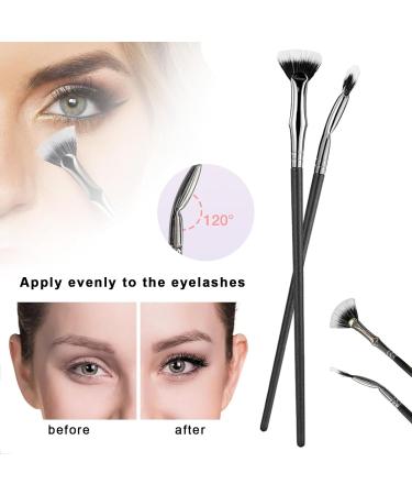 YOXIER Eyebrow Brush Lash Fan Mascara Brushes 2024 New Mascara Fan Brush Makeup Brush Eye Lashes Makeup Tools Eyelash Brush Makeup Tool for Upper Lower Eye Lash Black - Buy Online on GoSupps.com