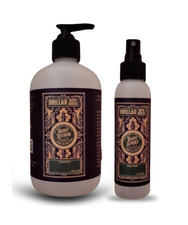 Brillar Bath House Zesty Lemon Scented Shimmering Body Lotion and Body Spray Set