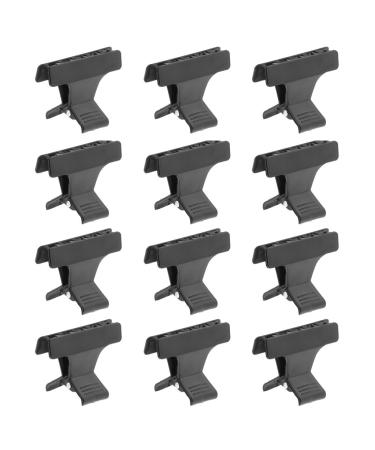 Gazechimp 12 Piece Set Butterfly Hairdressing Clips Plastic Hair Clips Sectioning Clips (Black)