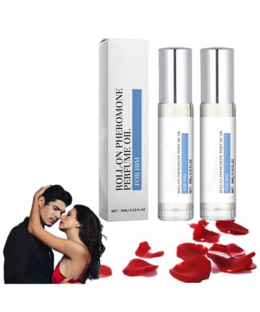 Rose Perfume for Men - Valentine's Day Sale Rose Perfume Oil Romantic Rose Roll on Perfume Oil Long Lasting Men's Cologne (2pc)