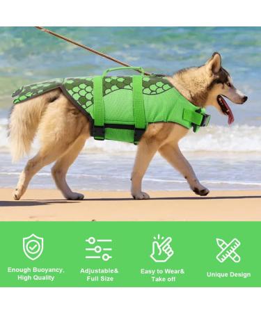 Emust Dog Chimney Shark Vest | Ripstop Safety Suit for All Dog Sizes | Olive Green Mermaid - X-Large - Buy Online on GoSupps.com