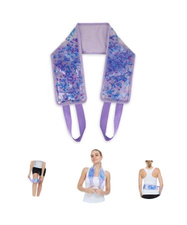 FOMI Premium Hot Cold Gel Bead Ice Pack | Cool Compress for Shoulder Neck Lower Back Stomach Knee Elbow | Stiffness Headaches Arthritis Muscle Pain Relief | Flexible Heating Wrap | 25 x 4