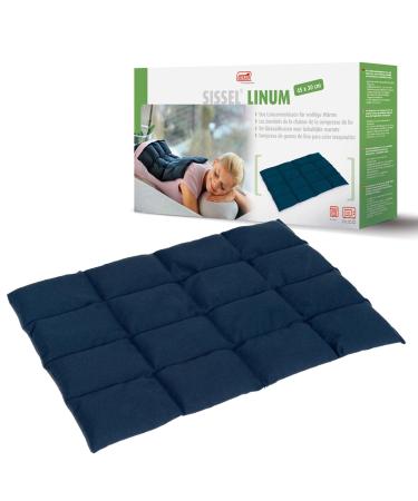 Sissel Linum Classic |Heat pillow with flaxsee fulfillment |Wet warmth & relaxation |Cotton |Muscle tension & gastrointestinal comfort |Color: blue |Dimensions: 45 x 30cm