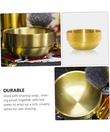 Fomiyes Stainless Steel Foam Dishwasher Shave Cup | Golden Foam Shell for Beard Soap Cream | 9x9x4.9cm - International Shipping Available - Buy Online on GoSupps.com