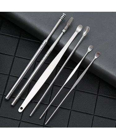 6Pcs Stainless Steel Spiral Ear Wax Pickers Earpick Remover Curette Set - Ear Cleaning Tools (Color A) - Buy Online on GoSupps.com
