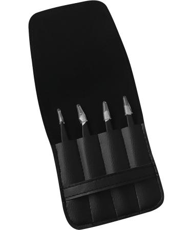 Cruze 4-Piece Precision Tweezers Set for Facial Hair | Eyebrow Tweezers for Women and Men | Slanted and Pointed Tip for Ingrown Hair - Buy Online on GoSupps.com