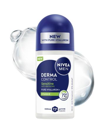 NIVEA MEN Derma Control Sensitive M le Anti-transpirant Protection 72h Bille avec Vitamine E et Acide Hyaluronique 50 ml