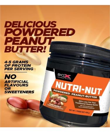 BioX Nutri-Nut Powdered Peanut Butter | Delicious Low Calorie Powdered Peanut Butter with 5g Protein Low Sugar & Low Fat | No Artificial Flavours Or Sweeteners Non-GMO & Gluten Free (Pack of 2 Chocolate & Plain) Chocolate & Plain 456 g (Pack of 2) - Buy Online on GoSupps.com