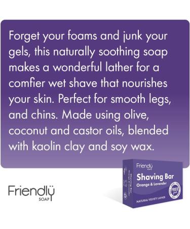  Friendly Soap Friendly Soap Natural Shaving Soap Lavender and Orange (Box of 6) - Buy Online on GoSupps.com