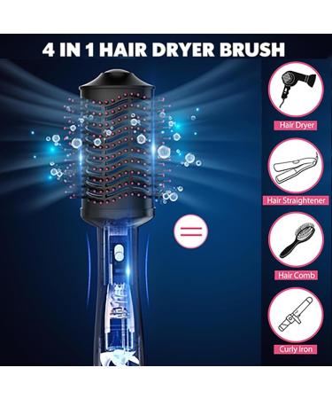 4-in-1 Hot Air Brush Hair Straightener & Styler for All Hair Types Blow Dryer Volumizer & Styling Tool - Buy Online on GoSupps.com