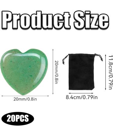Tyrzol 20 Pcs Healing Crystals Natural Heart Stones Set - Gemstones for Stress Relief, Meditation, Yoga - Includes Storage Bag - Perfect Gift for Beginners - Buy Online on GoSupps.com