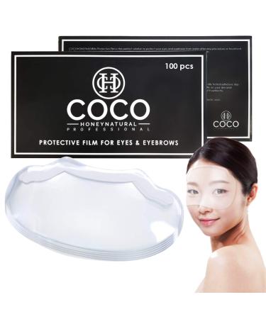 (100 PCS) Cocohoney Face Film Cover Shields Visors  Disposable Face Shields for Hairspray Salon Supplies  Microblading  Permanent Makeup  Shower  and Eyebrows Eyelash Extensions Eye Eyelid