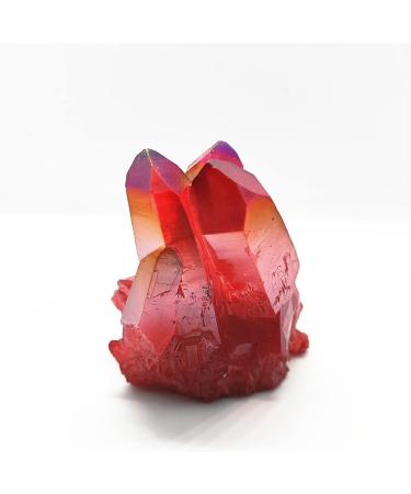 110g Natural Crystal Red Angel Aura Quartz Cluster specimens d Titanium Coating Quartz Cluster Decoration - Buy Online on GoSupps.com