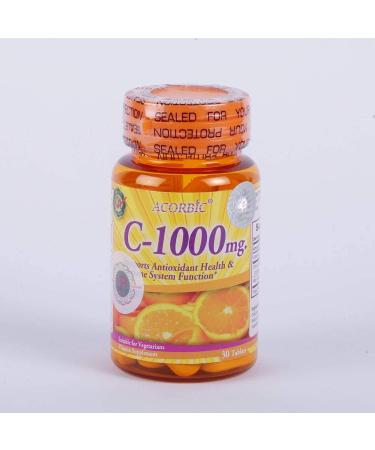 30 Pills Acorbic C 1000 Mg Vittamin C Supplement Bright Clear Faster Whitening Ascorbic Acid