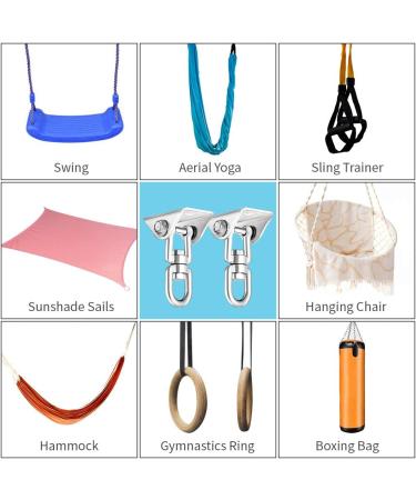 Newtion 1100 LB Capacity Stainless Steel Swing Hangers & Snap Hooks - Heavy Duty Set for Trapeze, Yoga, Hammock - 2 PCS - Buy Online on GoSupps.com