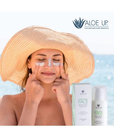 Aloe Up For the Face Daily Moisturizer with SPF 25 Sunscreen - Alcohol-Free Broad Spectrum Facial Lotion With Aloe Vera Gel - Dries Fast - Reef Friendly - For All Skin Types - Fragrance-Free - 1.7 Oz - Buy Online on GoSupps.com