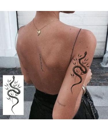 Ooopsiun 12 Large Sheets Snake Temporary Tattoos | Waterproof Body Fake Tattoo Sticker | Men Women 3D Cobra Mamba Viper Arm Tattoos - Buy Online on GoSupps.com