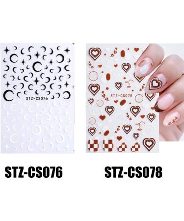 Beauty Nail Art Decoration Manicure Fashion Trend Fire Flame Star Moon 3D Nail stickers Self-Adhesive Decals(STZ-CS076) - Buy Online on GoSupps.com