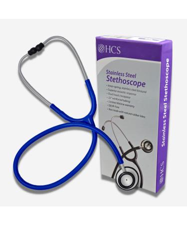 Buy HCS Premium Stainless Steel Stethoscope - Medical Grade Dual Head for Nurses Doctors & Vets | 22 Inch Blue Tubing - International Shipping Available - Buy Online on GoSupps.com