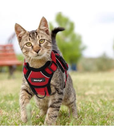 Breakproof Cat Dishes & Adjustable Soft Vest Set for Small Kittens | Reflective Stripes | Red XXS - Buy Online on GoSupps.com