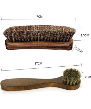 Set of 2 Wooden Shoe Brushes with Horse Hair Bristles - Shoe Shine, Clean, Buff, and Polish Shoes, Sofas, Bags, and Furniture - Buy Online on GoSupps.com